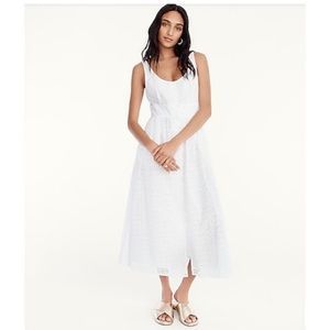 J.Crew Button-front eyelet dress Size 10 White Never Worn